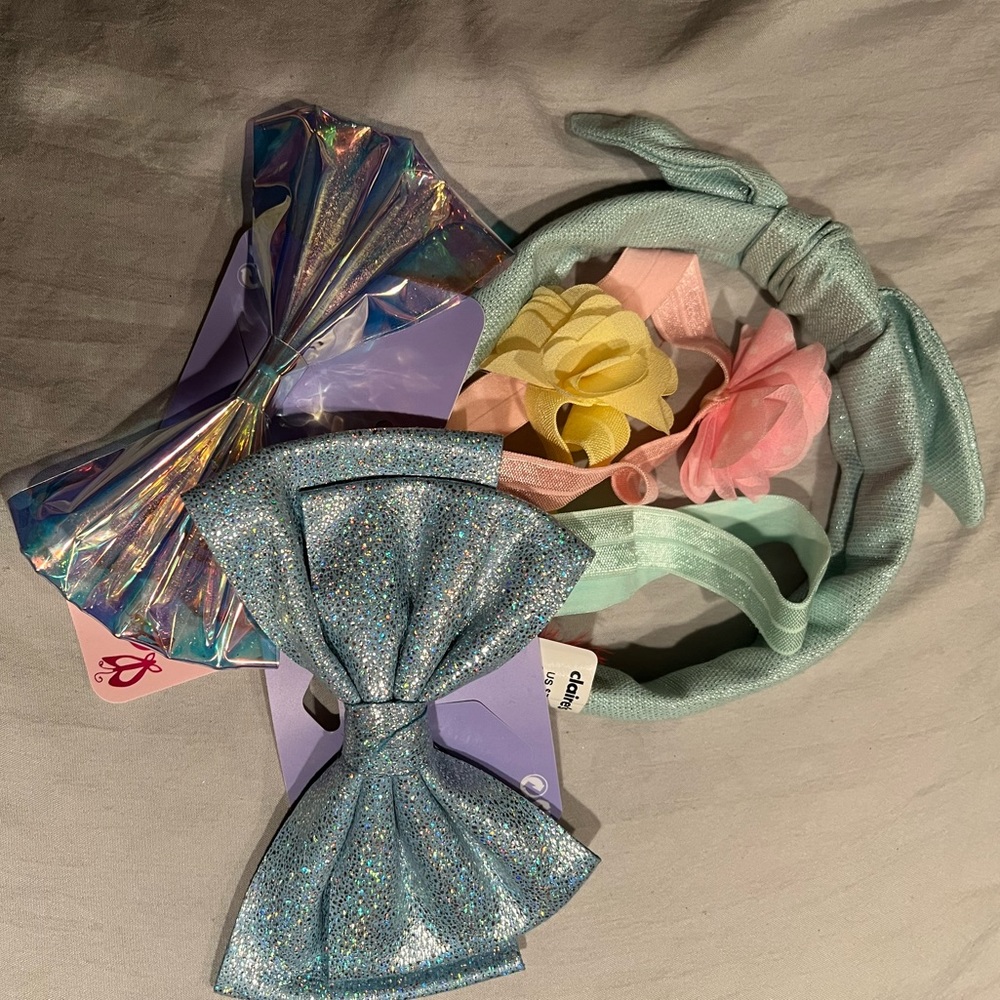 Assorted hair accessories from Claire’s.